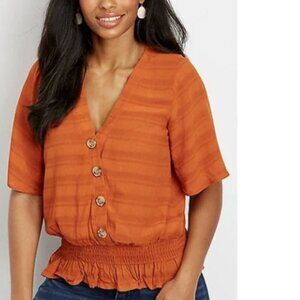 Maurices Orange Blouse Size 3X